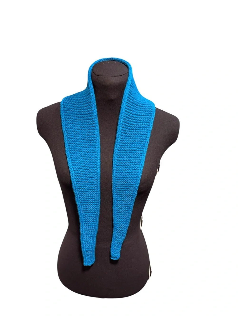 Sophie Blue Cashmere Scarf Womens Handmade Knit Neck Warmer Soft Cozy Gift